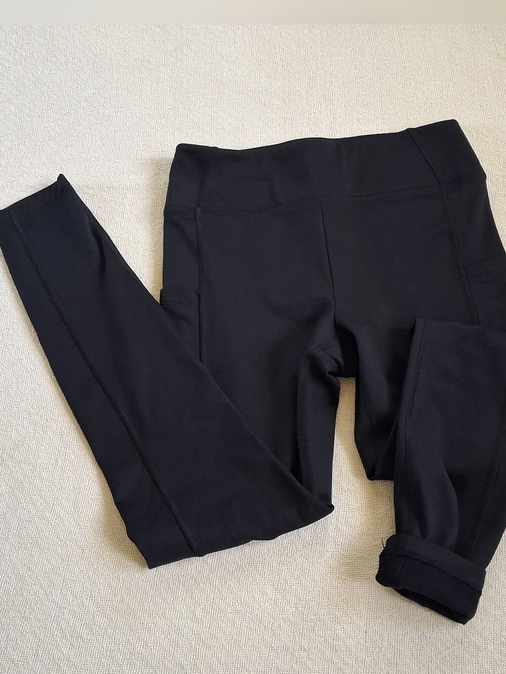 PINK ♡ active fleece lined pocket black legging medium victorias secret